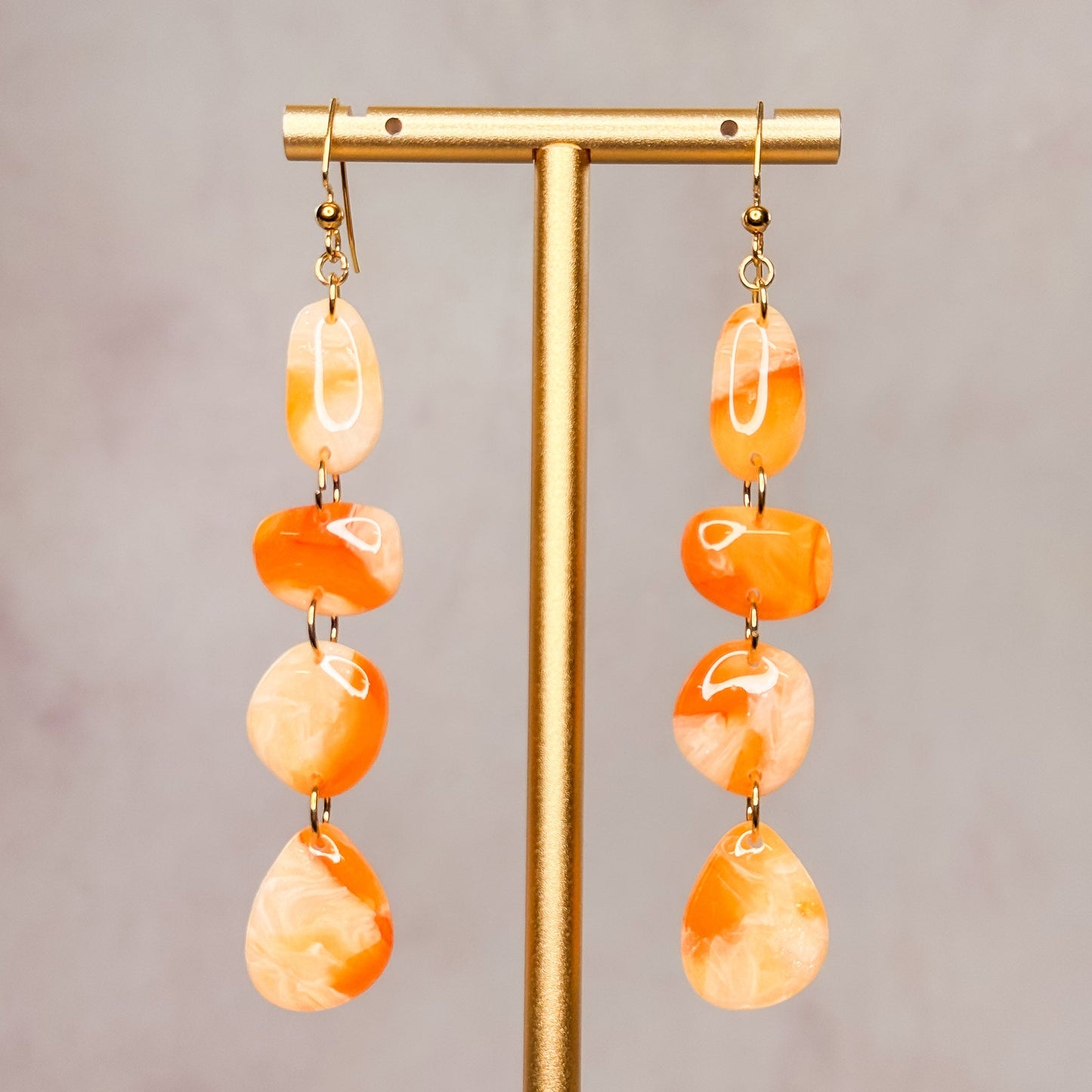 Peach Calcite Dangle Earrings 2 - Gather Your Bones