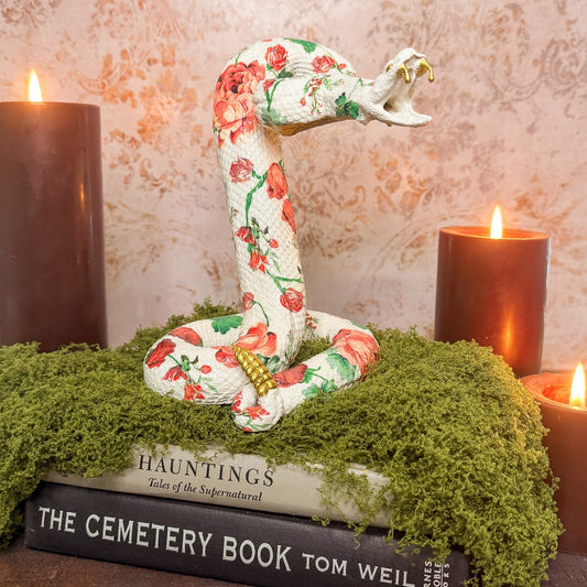 Red Rose Taxidermy Rattlesnake Mount - Gather Your Bones
