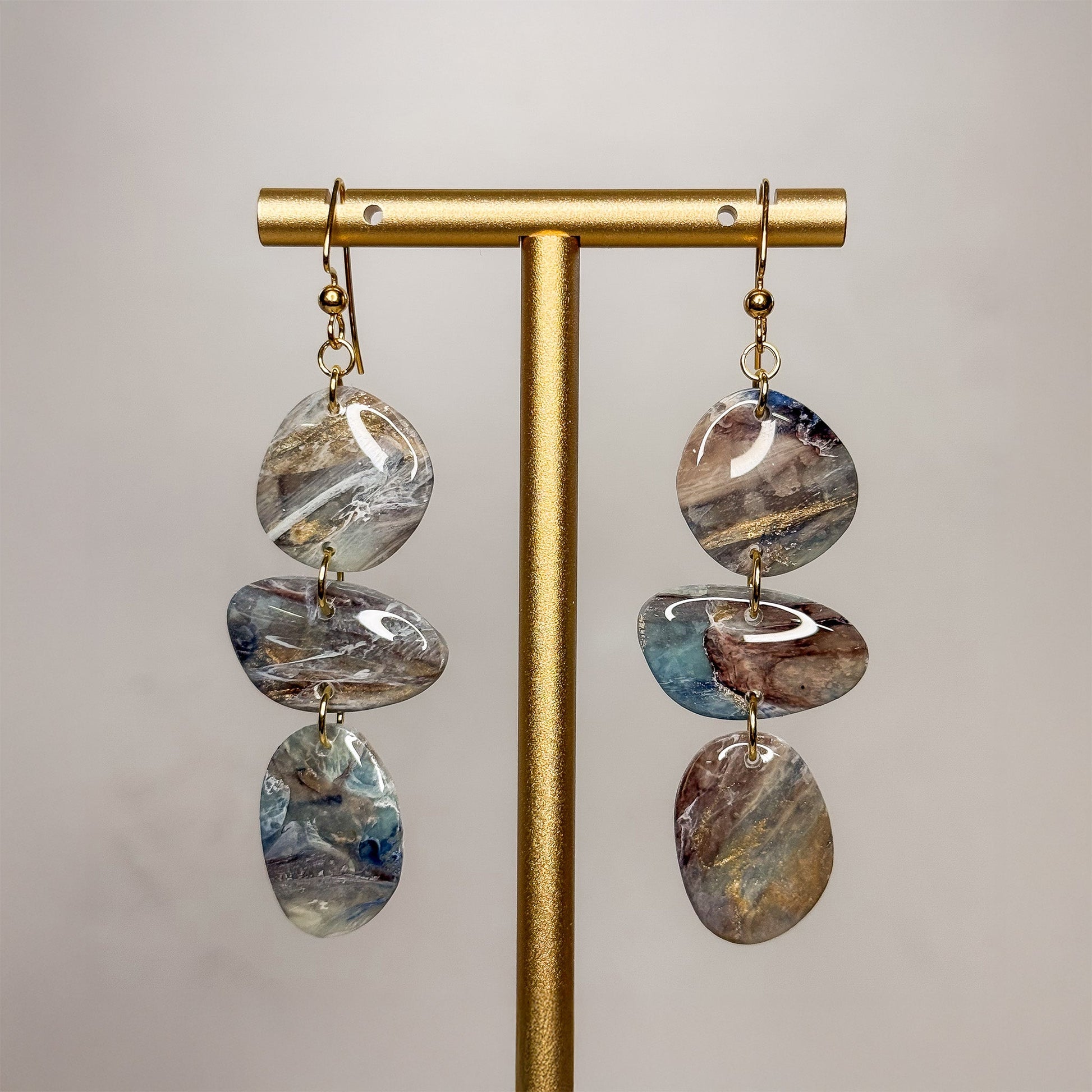 Riverstone Dangle Earrings 1 - Gather Your Bones