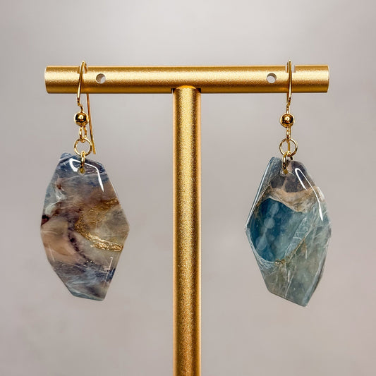 Riverstone Dangle Earrings 2 - Gather Your Bones