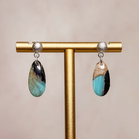 Turquoise Strata Earrings 16 - Gather Your Bones
