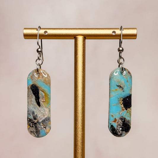 Turquoise Strata Earrings 24 - Gather Your Bones