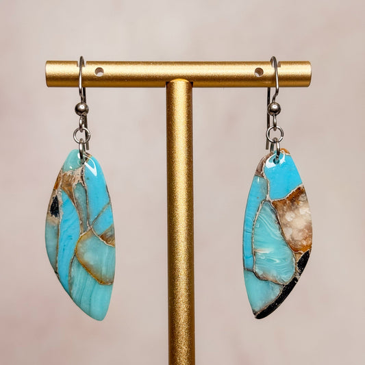 Turquoise Strata Earrings 5 - Gather Your Bones
