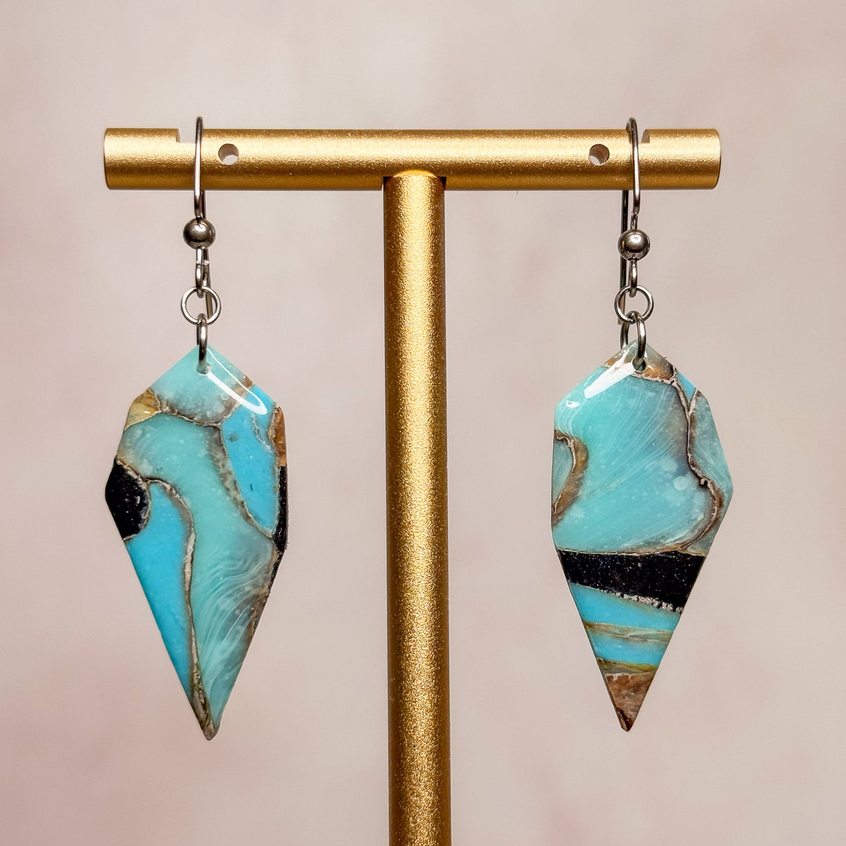 Turquoise Strata Earrings 9 - Gather Your Bones