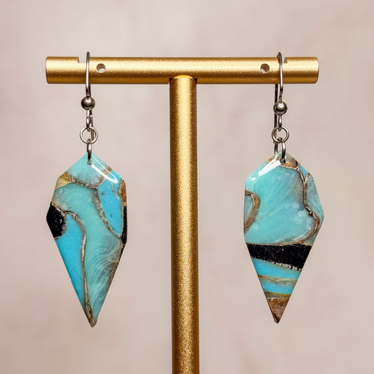 Turquoise Strata Earrings 9 - Gather Your Bones